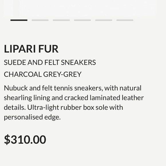 NWT VOILE BLANCHE LIPARI Charcoal Grey Fur Suede and Felt Sneakers - Picture 6 of 16